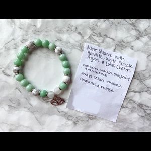 Mint Quartz & Howlite Crystal Bracelet